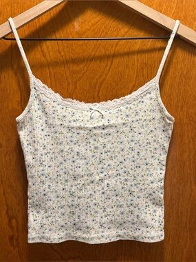 Brandy Melville Floral Lace Tank Top